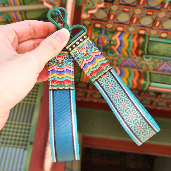 Lotus Motif Dancheong Strap Keyring